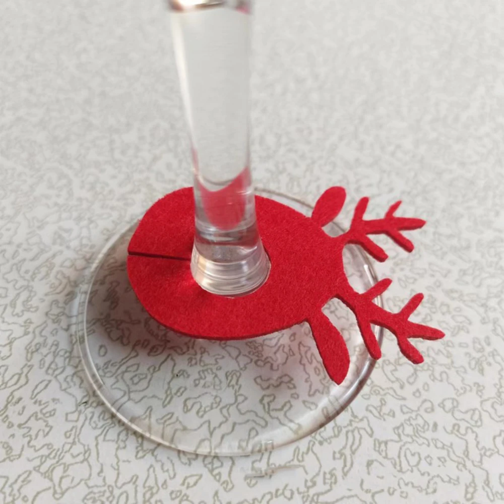 بطاقات كأس عيد الميلاد ، ديكور الغطاء السفلي للنبيذ الزجاجي ، زخرفة الطاولة ، ديكورات عيد الميلاد ، حفلة عيد الميلاد ، 10 من من من من من من الزجاج ، #3