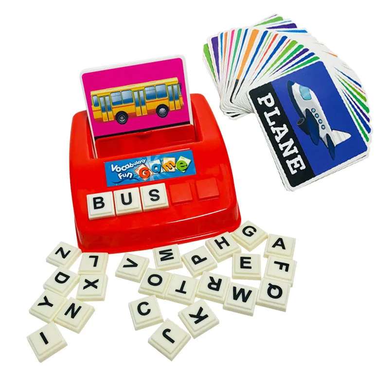 Children Read Card Learing English Spelling Letters Educational Desk Board Game Toy Car Picture Study Machine Kids Gift