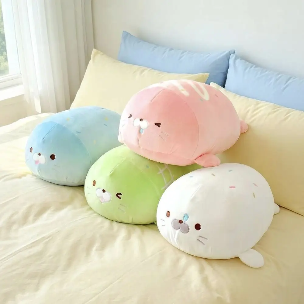 Plush Fabric Seal Plush Toy Cute Seal Shape Soft Cuddle Seal Stuffed Animal Four Color Options Rounded Pillow Shape