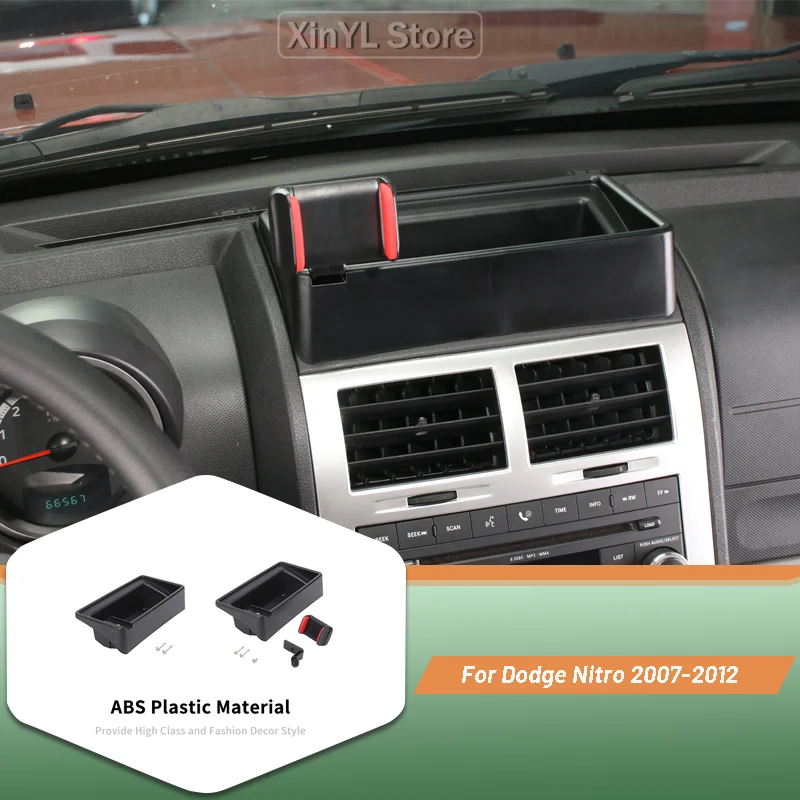 Car Dashboard Storage Box Center Console Organizer Tray Phone Holder For Dodge Nitro 2007-2012 Interior Accessories
