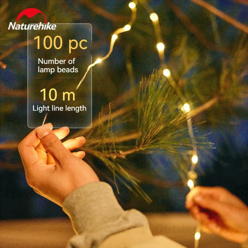 

Naturehike Waterproof LED String Lamp Gamping Lantern Decorative Flashlight Outdoor Camping Party Tent Lighting 100 Light Beads