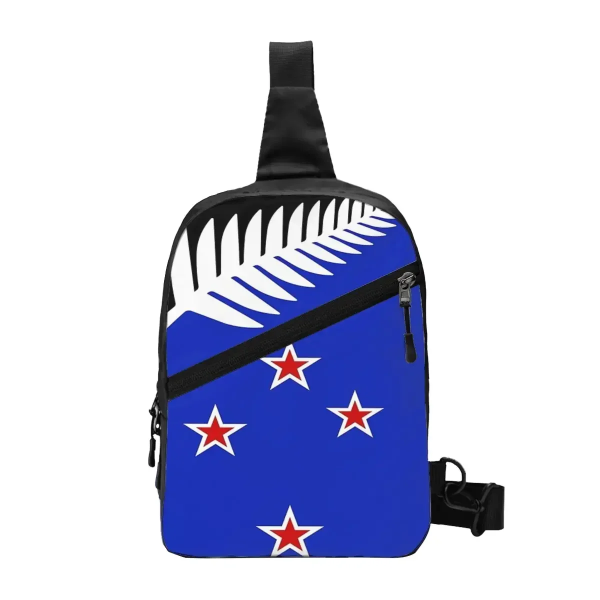 

New Zealand Flag Wellington Chest Bag Men Sling Crossbody Backpack Chest Bag Travel Hiking Daypack Shoulder Bag