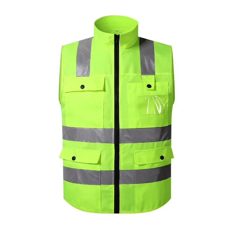Custom LOGO Safety Vest with Pockets and Zip Workwear Construction Vest Uniform ﻿