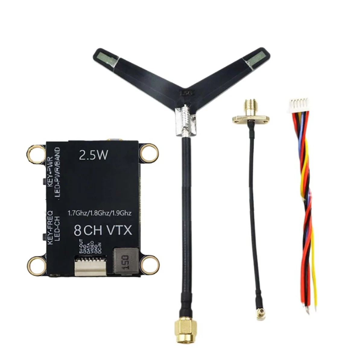 

Y60A 1.7G 1.8G 1.9G 2.5W VTX 8-канальный высокомощный FPV аудио-видео передатчик NTSC/PAL для FPV RC Drone дальнего действия