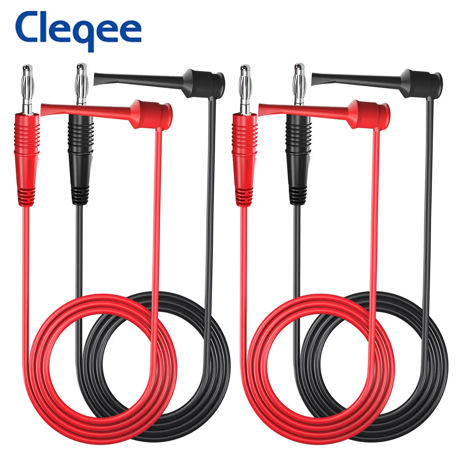 

Cleqee P1039 2/4PCS 4mm Banana Plug to Test Hook Clip Test Lead Cable For Multimeter 1M Wire 500V/5A