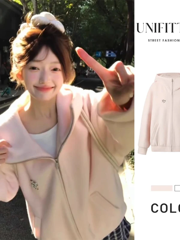 

Розовое утепленное шерстяное пальто женское, осенне-зимнее, модное, новое, с флисовой подкладкой, высоким воротником, капюшоном, свитер-кардиган