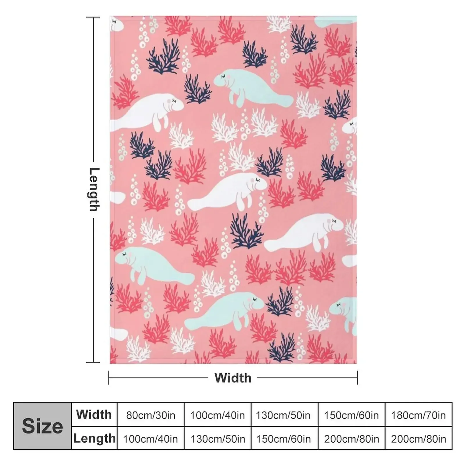 Cute Manatee Throw Blanket manga Soft Blankets