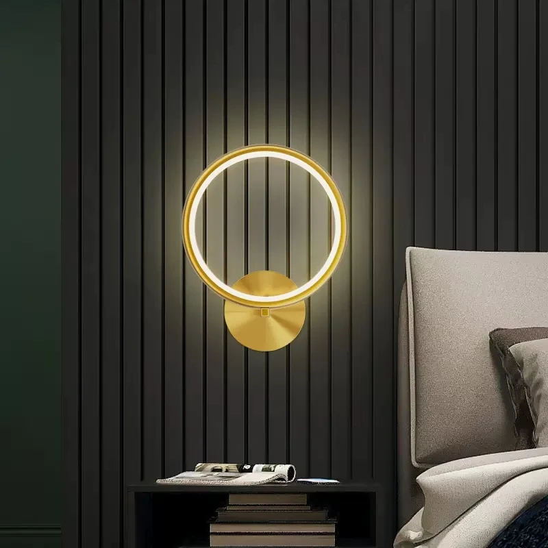 

LED Nordic Luxury Indoor Decoration Illumination Lustres Bedroom Wall Lamps Minimalist Black Gold Lights For Living Rooms Study