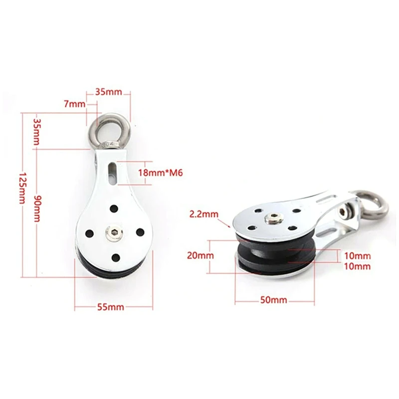 Poulie à roulement 5x300Kg, roue silencieuse de levage, roue de poulie robuste rainurée en U pour équipement d'entraînement, Machine à câble