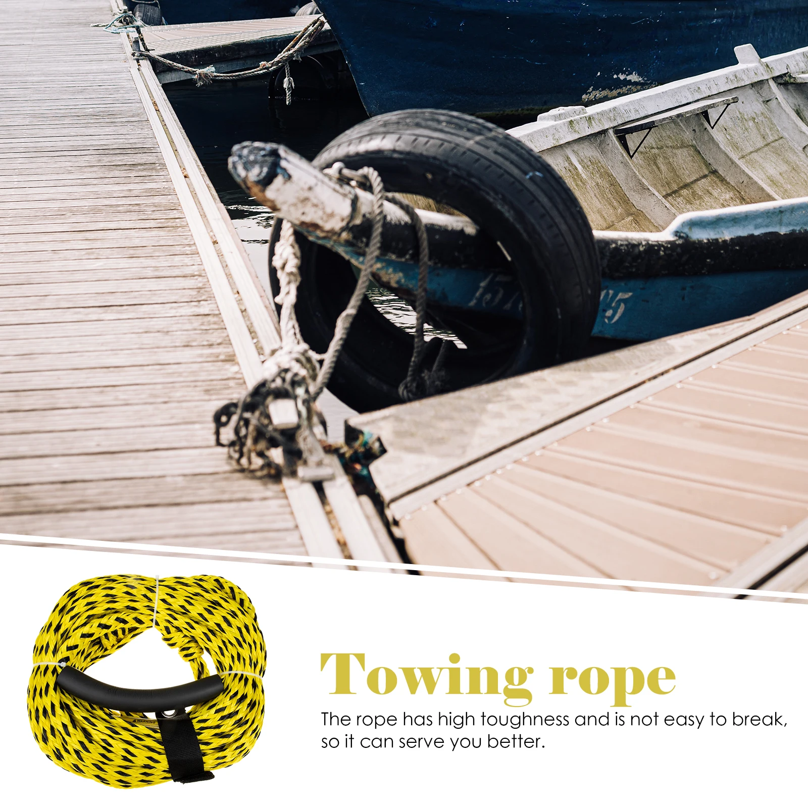 

Heavy Duty Kayak Tow Ropes Boat Pulling Rope Premium Polyethylene Strong Anti Tear Wear Resistant Water Sports Vehicle Use Wide