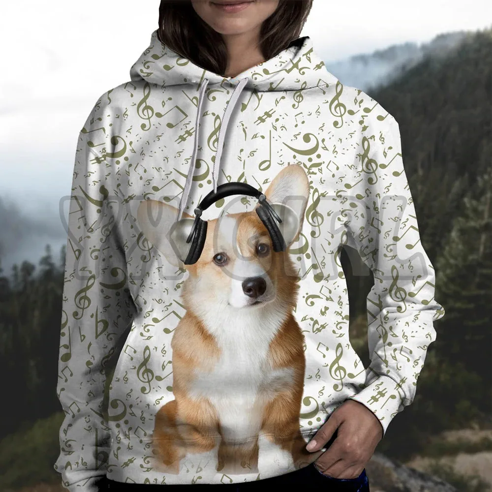 Sudadera con capucha con estampado 3D de perro salchicha, jerséis Unisex, chándal informal de calle