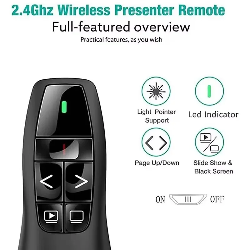 YP  Pen Control Flip Clicker 2.4GHz Wireless Smart Home USB Powerpoint Presentation Page PPT Remote Clicker Pointer RF Presenter