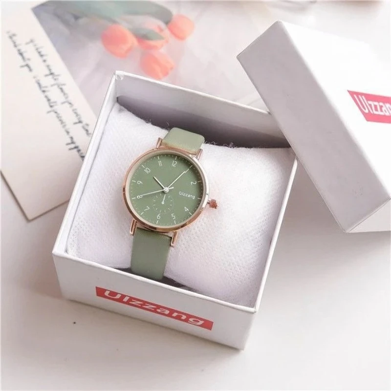 Novo relógio para mulheres vestido romântico pulseira relógio de pulso moda senhoras relógio de couro feminino montre femme