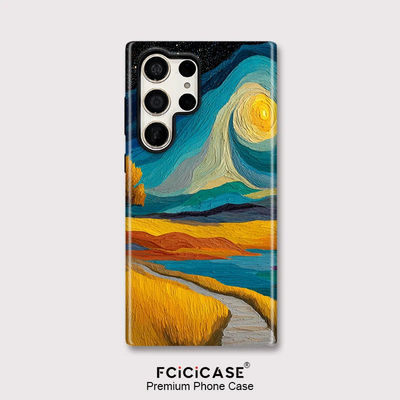 Fcicicase Phone Case For Samsung Galaxy S25 Ultra A56 S20 FE A16 A26 A36 S26 Edge S24 Plus S23+ Luxury Painting Matte Cover