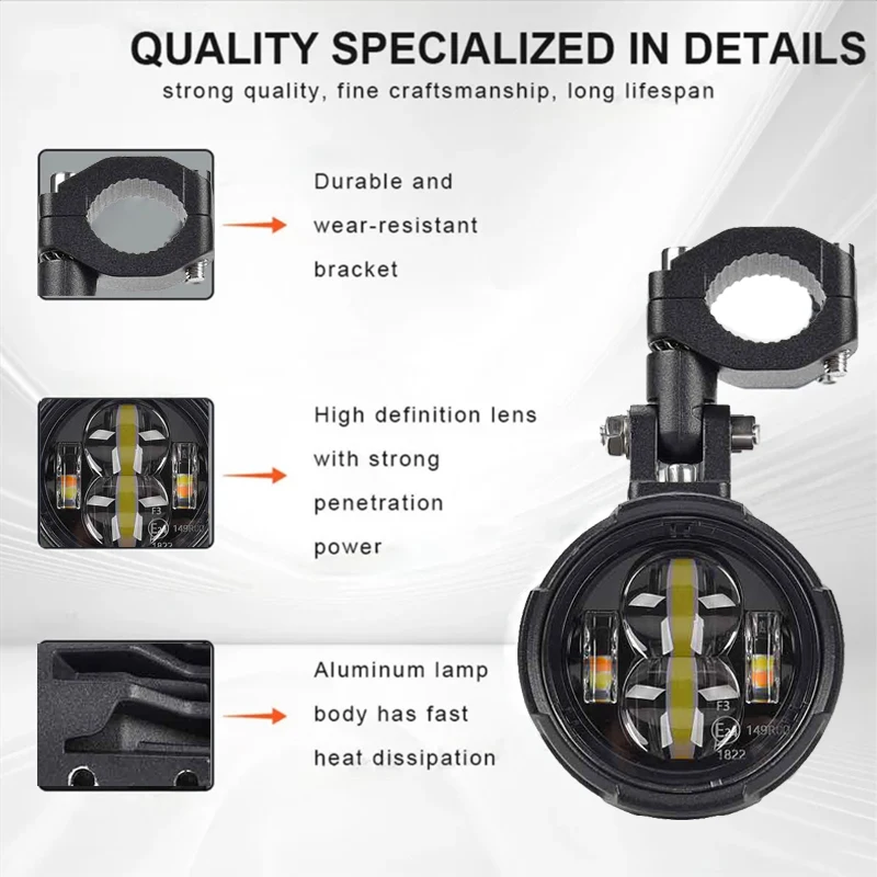 أضواء الضباب LED المساعدة للدراجات النارية أضواء الضباب لسيارات BMW R1200GS F800GS F700GS F650 K1600 لـ CRF1000L أفريقيا التوأم لـ Kawasaki #2