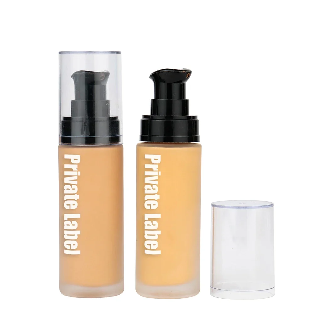 

Private Label 30ml Glass bottle Matte Liquid Foundation Base Custom Bulk Long Lasting Concealer Full Coverage Waterproof Cosmeti