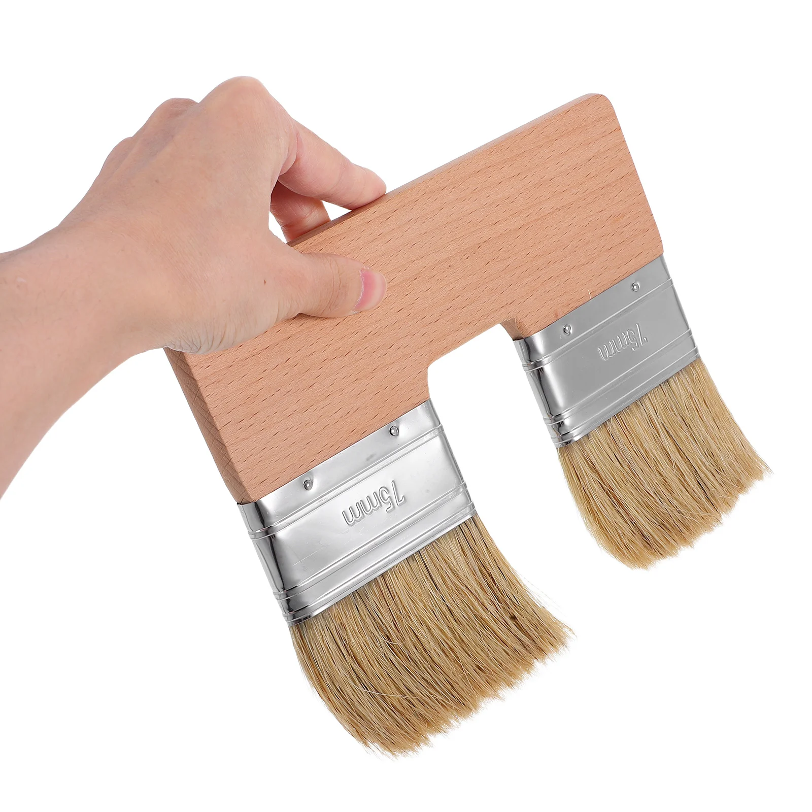 

Double Heads Natural Pig Bristle U Shaped Flat Brush Double Color Artist Painting Brush Professional Oil Acrylic Paint Supplies