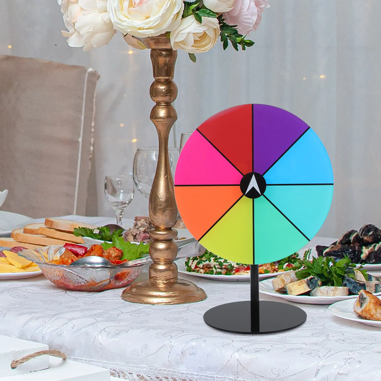 Spinning Prize Wheel Tabletop Acrylic Rotatable Game Turntable with Dry Erase Surface for Raffle Party Trade Wheel