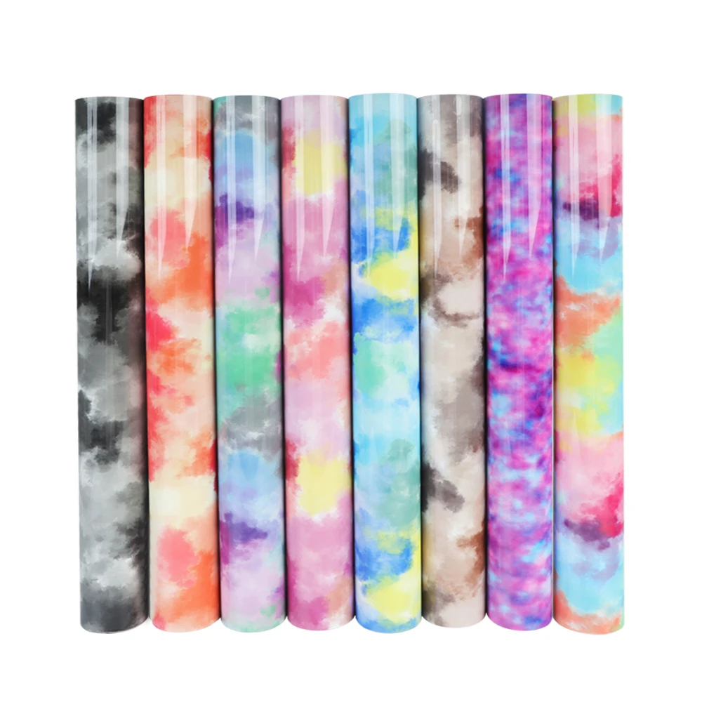 8pcs tie-dye HTV Vinyl , Heat Transfer Vinyl for T Shirt, Iron On Vinyl For All Cutter Machine, Permanent Vinyl, Easy to Cut &We