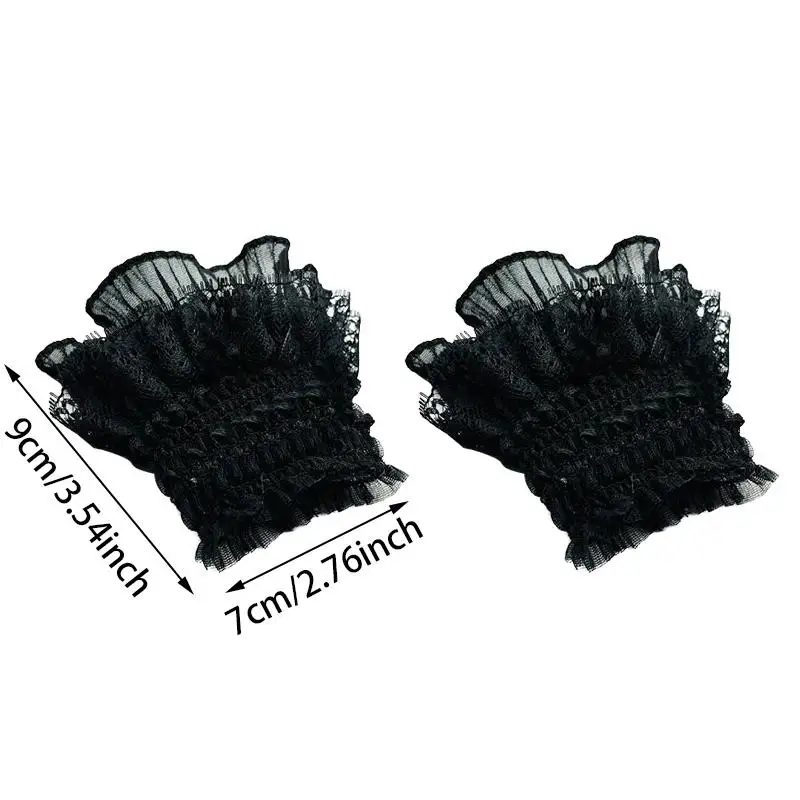 Detachable Floral Embroidery Fake Arm Sleeves Fashion Bridal Cuffs Elegant Wedding Blouse DIY Decor Accessories