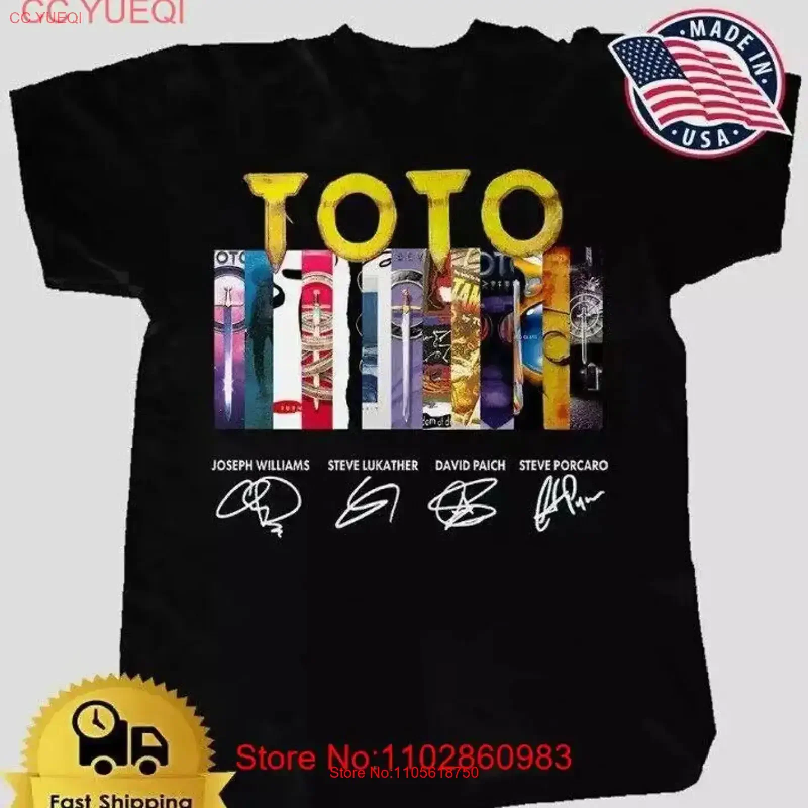 Toto Band Members Signature Concert T Shirt Cotton vintage Washed Slightly Top For Everyday Wear Stylish homme graphic