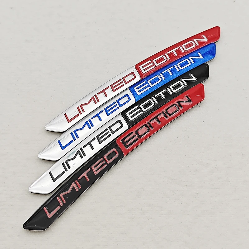 4 Uds. Logotipo de aluminio edición limitada emblema pegatinas para cubo de rueda de coche llanta de neumático tiras decorativas accesorios universales Exterior de coche
