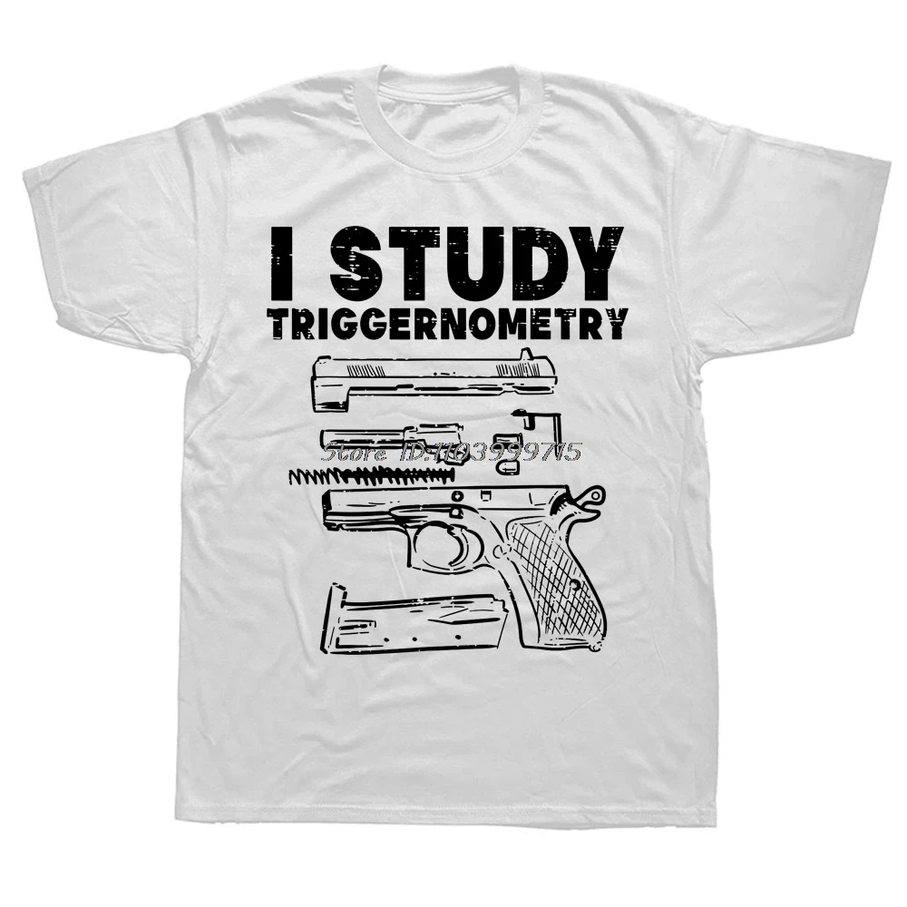 I Study Triggernometry Lovers Gun Owner T-shirt Men Clothing Fashion Tshirt Summer Casual Basic Tops Tees Oversized T Shirt