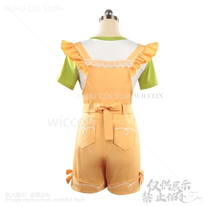 Infinity Nikki X Cosplay Kawaii Cute Uniform Costume Yellow Jumpsuits Pink Wig For Woman Halloween Christmas Girls