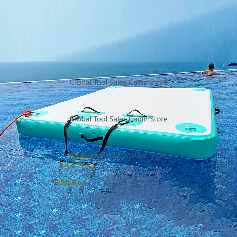 

OEM Size 9*7ft Inflatable Island Floating Dock Foldable Non Slip Floating Dock for Lake Pool Summer Vacation