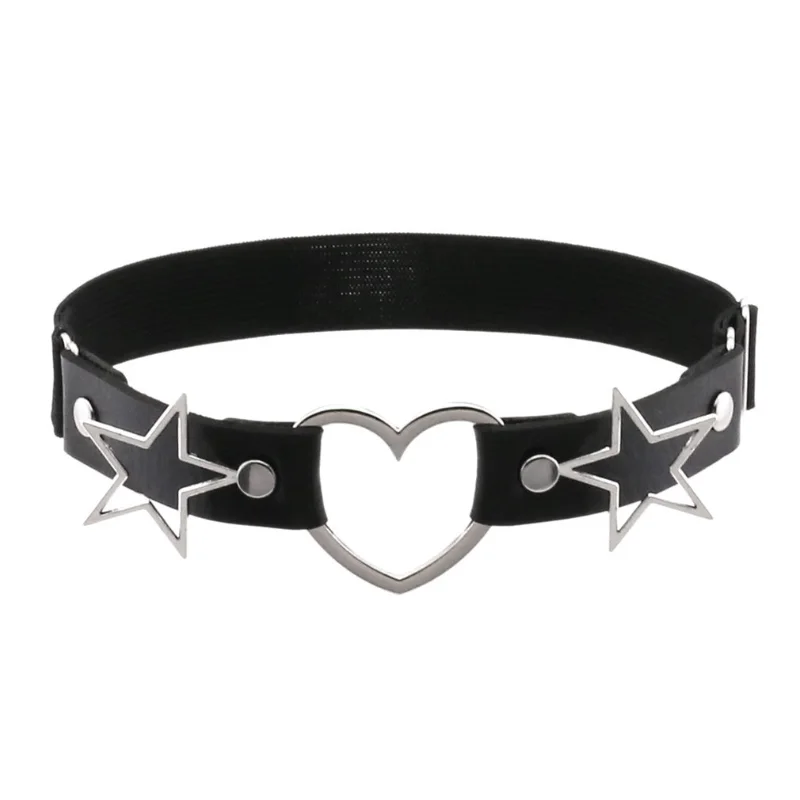 EagleKu Punk Heart Leg Strap Belt Star Thigh Harness Fashion Girls Goth Cosplay Accessories Harajuku Egirl Jewelry