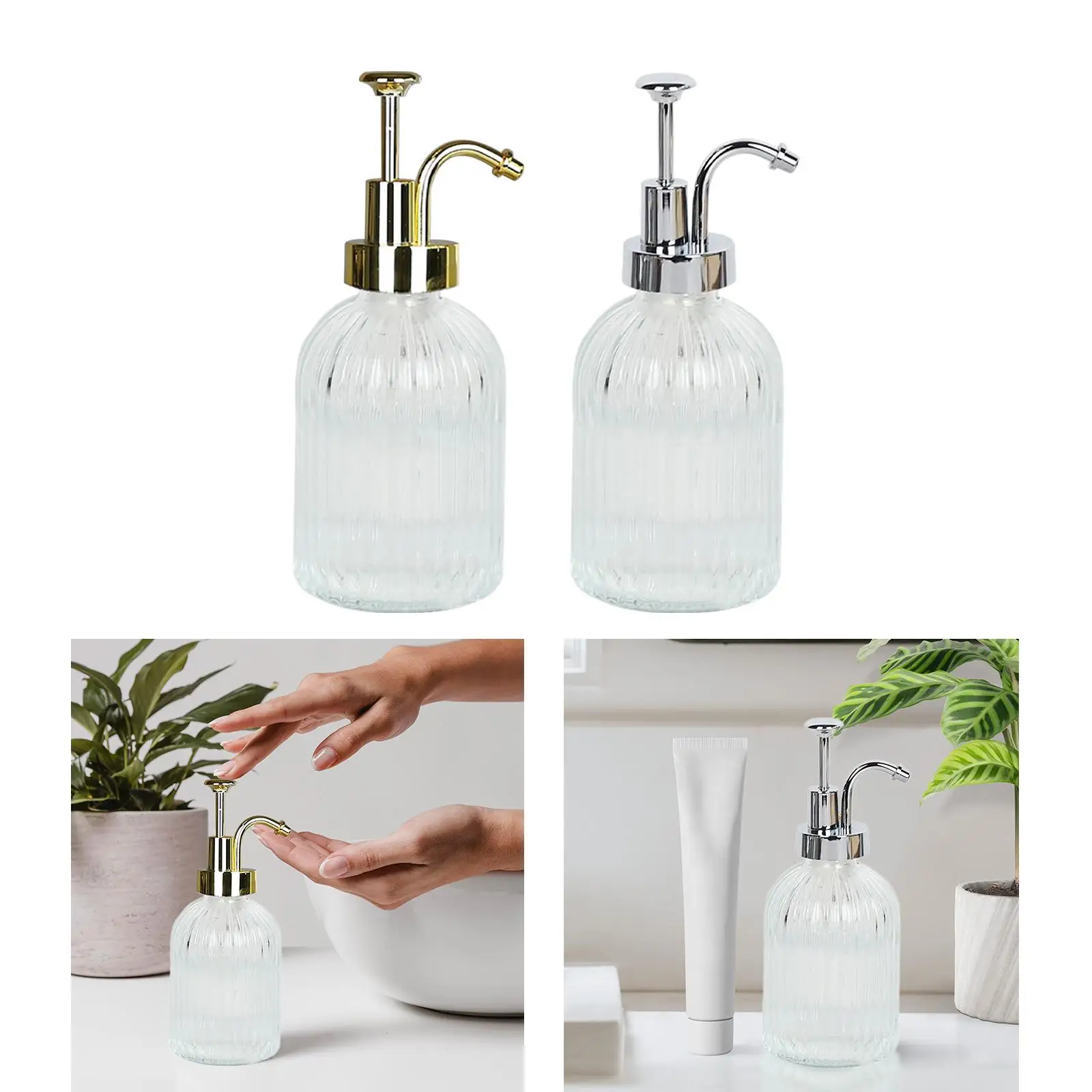 300ml Soap Dispenser Bathroom Accessories Hand Wash Container Modern Easy to Fill for Toilet Home Countertop Hotel Laundry Room