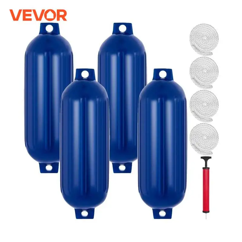 VEVOR 4PCS 8.5 X 27 Inchs Boat Fender Vinyl Bumpers with Inflate Mooring Dock Shield Protection Canoe Pontoon Sailboats Yachts