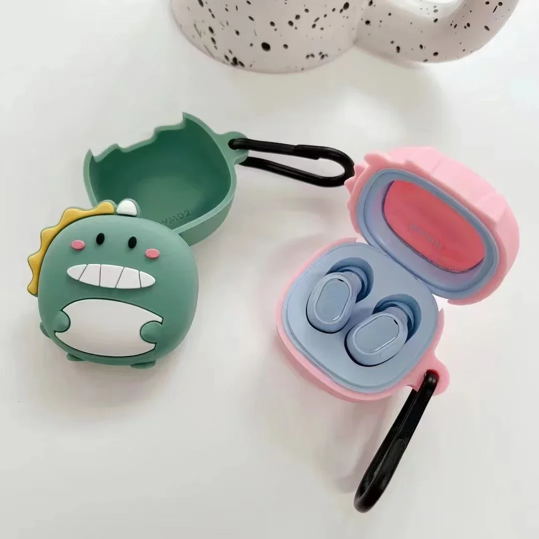 For Baseus WM02 earphone Case,Cute Cartoon dinosaur Silicone wireless bluetooth headset Cover for Baseus WM02