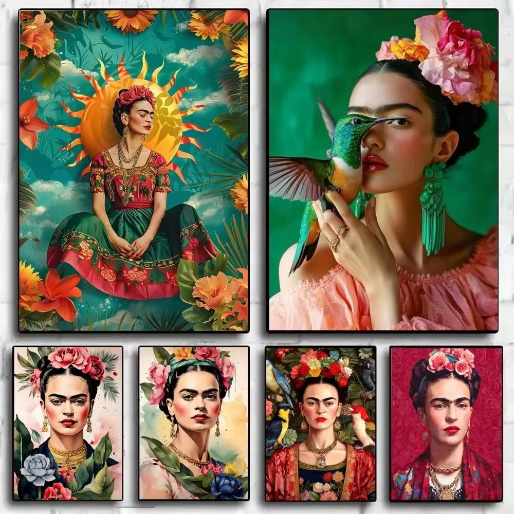 Oil Painting By Number Kit Frida Kahlo Famous Female Artist Portrait Canvas Wall Art for Adults DIY Home Decor Gift Frameless