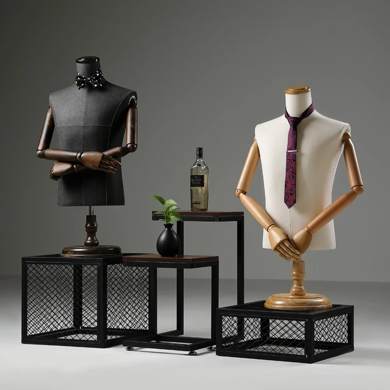 Korean Suit Hanger for Male Half Body Mannequin for Display Clothing Store Window Display Stand Full Body Male Dress Form Stand