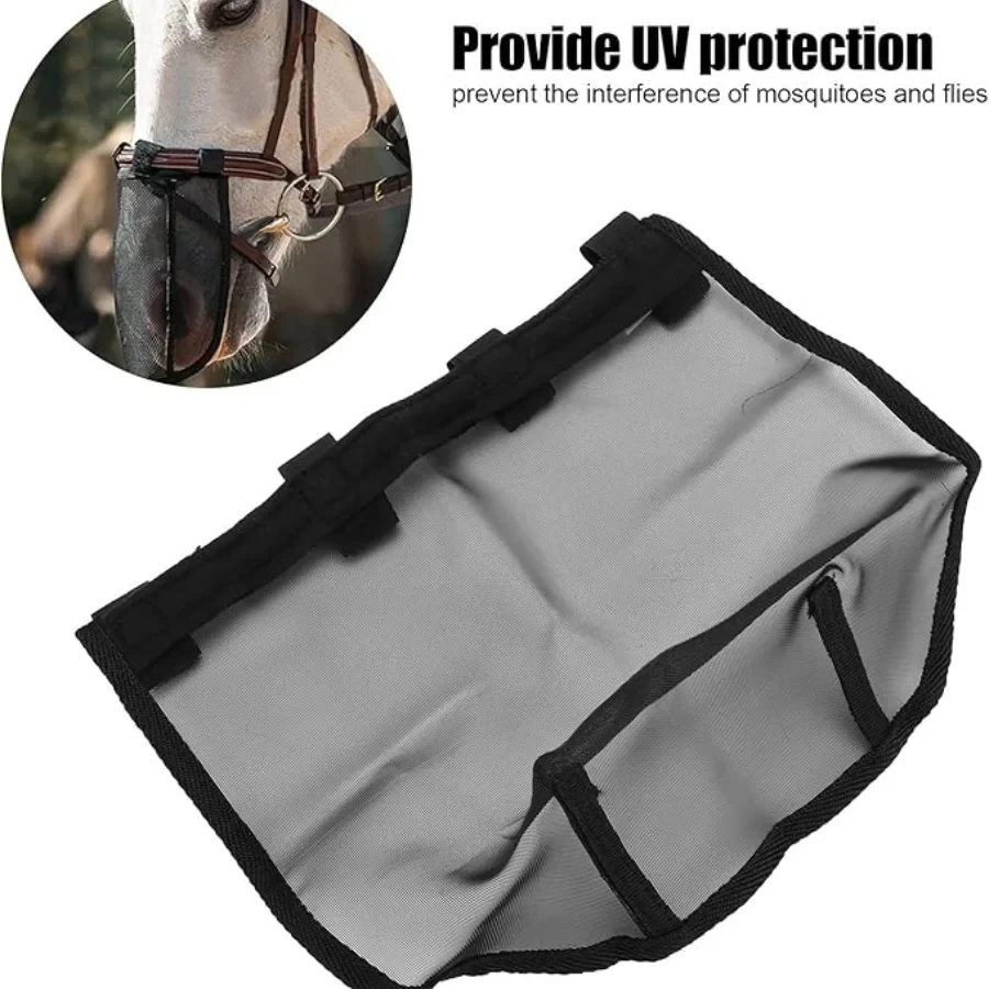 

Horse Nose Mask Mosquito Insect Protection Breathable Mesh Fabric Nose Face Cover Calming For Horses Outdoor Grazing