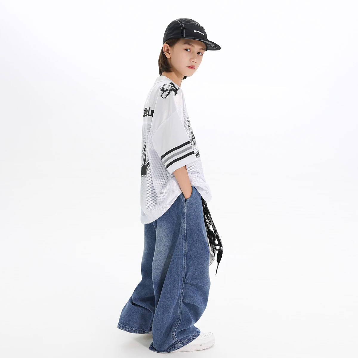 Jazzdans Praktijk Outfits Voor Jongens Top Jeans Hiphop Pak Kinderen Street Dance Prestaties Kostuums Dans Team Slijtage DN21014