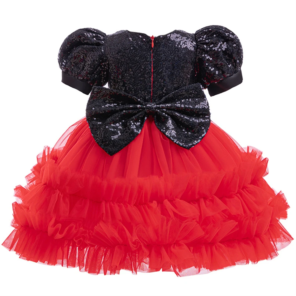 Disney Mickey Mouse Princess Dress Girls Sequin Mesh Ball Gown Children Carnival Halloween Clothes Kids Formal Dress for 1-6Y