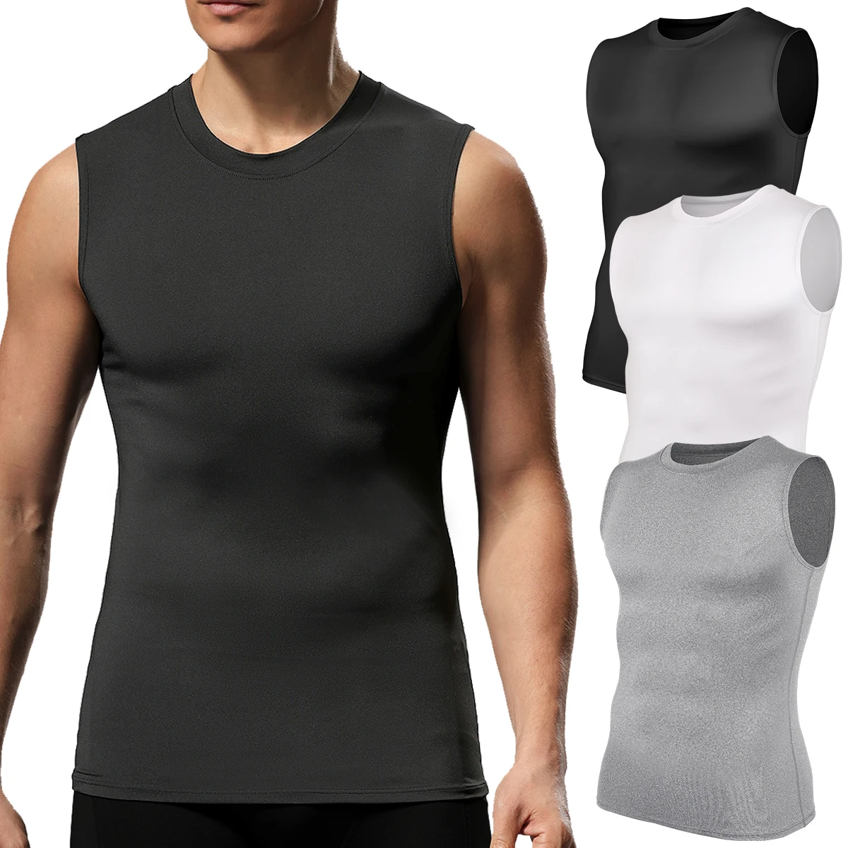 

Men Body Shaper Vest Compression Shirts Slimming Tummy Control Tight Tank Tops Shapewear Workout Abdomen Chest Undershirt