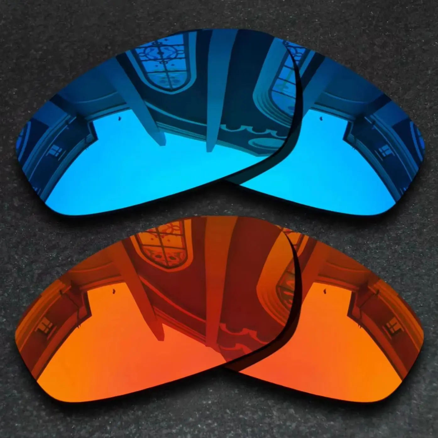 

Sky Blue&Red Orange Polarized Replacement Lenses for Oakley Monster Dog Sunglasses