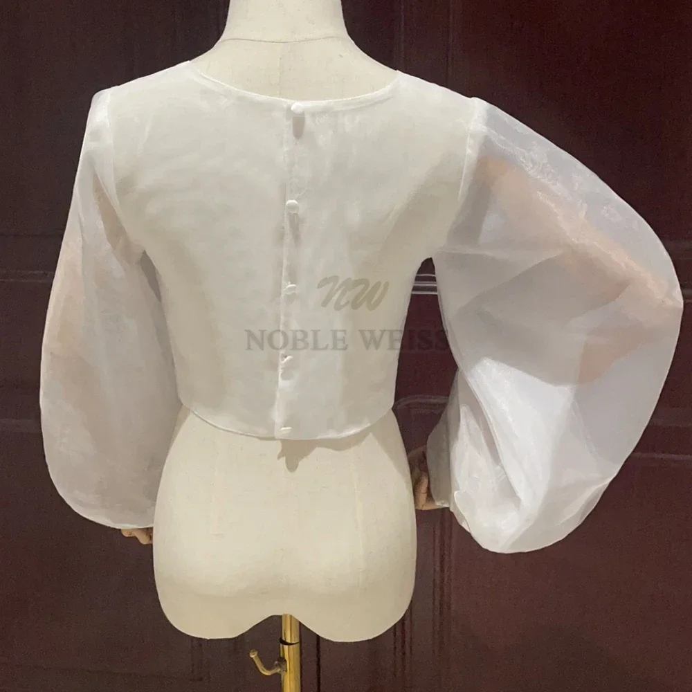 Long Sleeve Wedding Bolero Organza Bridal Jackets Summer Top Wrap Bride Jacket Customized