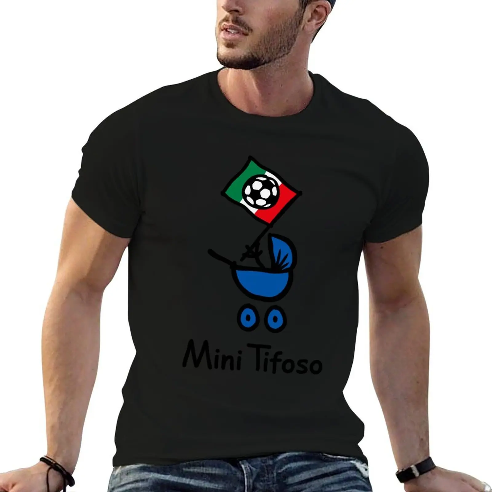 Mini Tifoso Italia / Baby Football Fan Italy (Black) T-Shirt anime stuff funny gifts plain black t shirts men