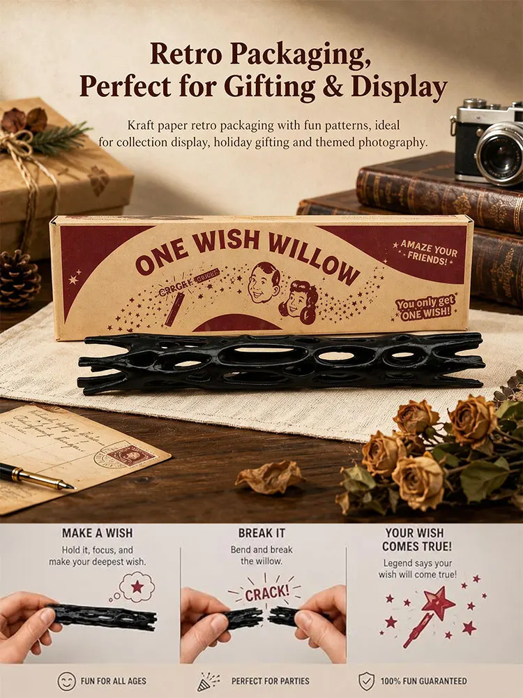 Willow Wish – życzenie wydrukowane w technologii 3D, zabawny prezent na imprezę, replika starożytnej legendy dla wszystkich grup wiekowych, 1 sztuka na przyjęcie bożonarodzeniowe. — 2