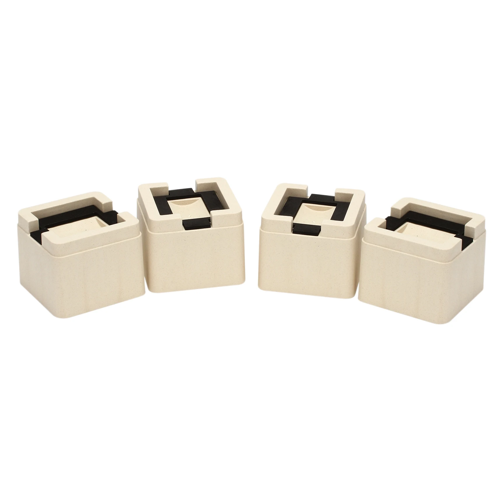 

NEW-4 Pack 3 Inch Stackable Bed And Furniture Risers Square Anti Slip To Castor Wheels Mat For All Types Of Desks, Couches