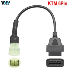 For KTM 6pin OBD2 Connector Motorcycle Motobike adapter cable OBD 2 Extension cable