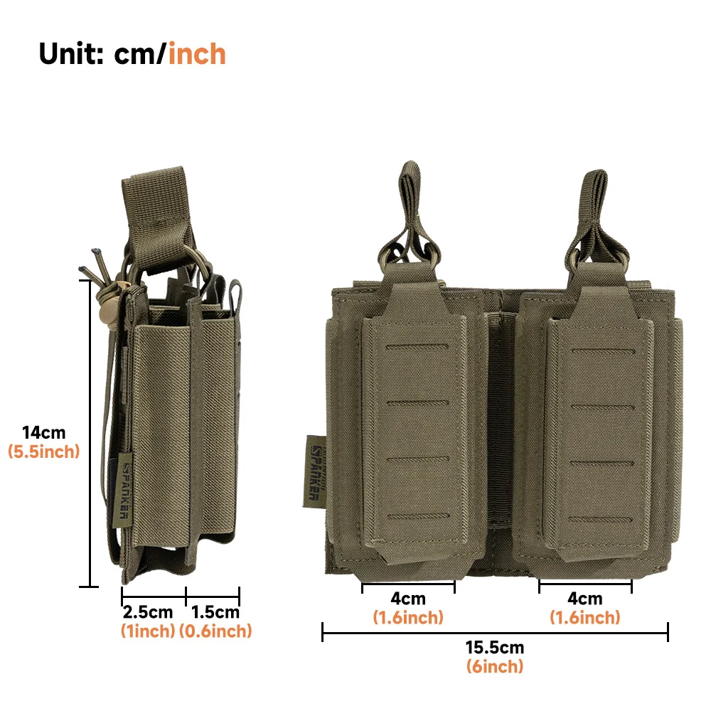 500D Tactical Molle Magazine Pouch Holder Open Top Single Double Rifle Pistol Mag Carrier for M4 M16 AK AR Glock M1911