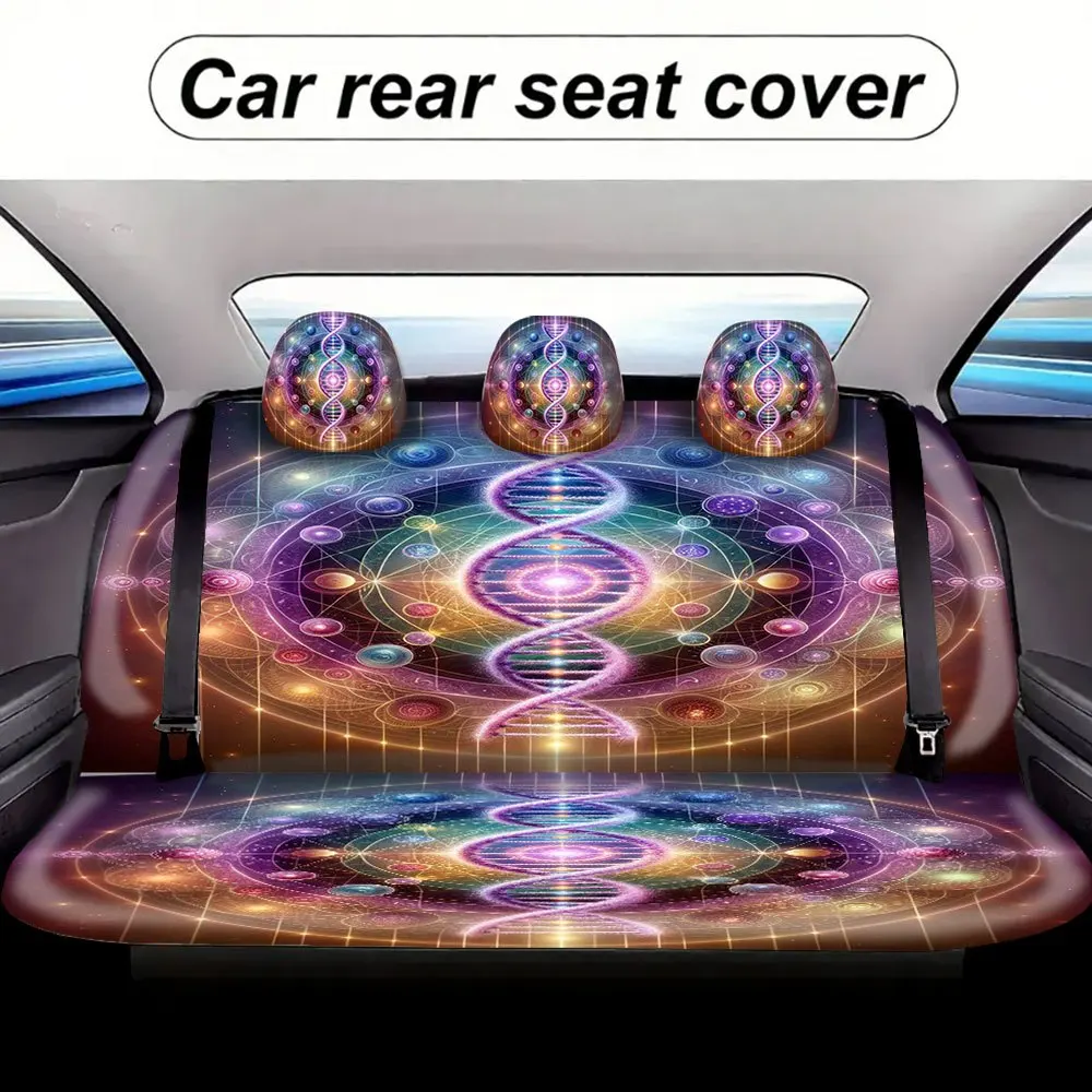 Trendy Print Car Seat Covers Full Set Fit Festive Versatile Premium DNA Sacred Geometry Cosmic Design Comfortable Breathable In