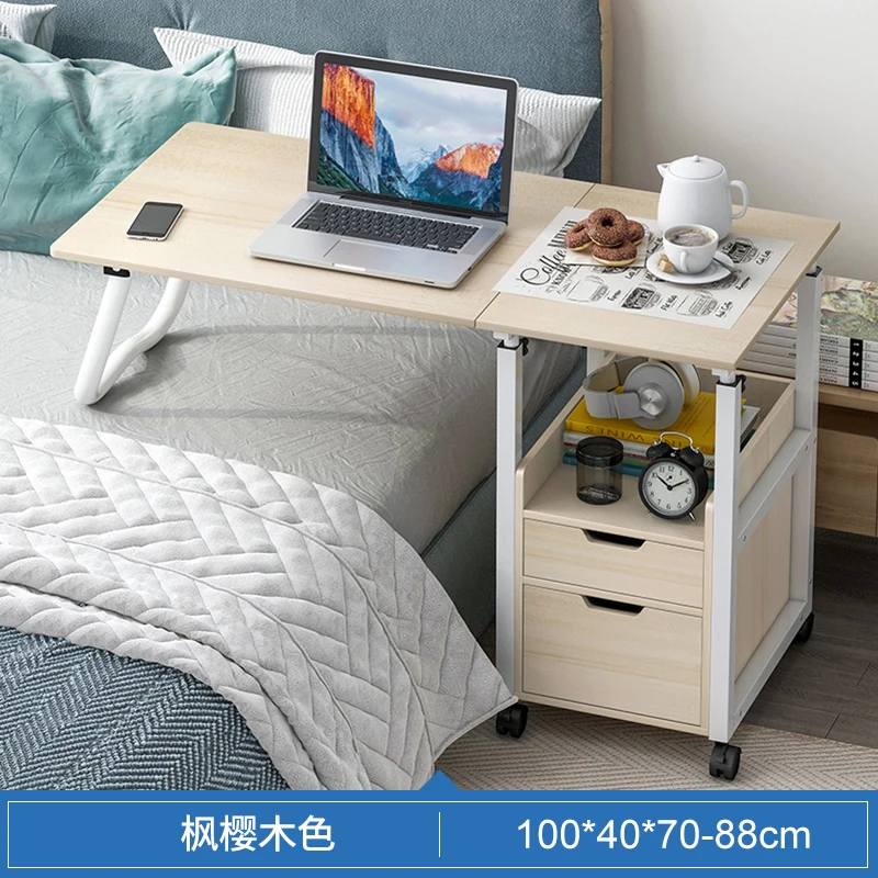 Tea table cabinet, laptop desk, with cabinet wheels, mobile lifting bed side table, desk, bedside table