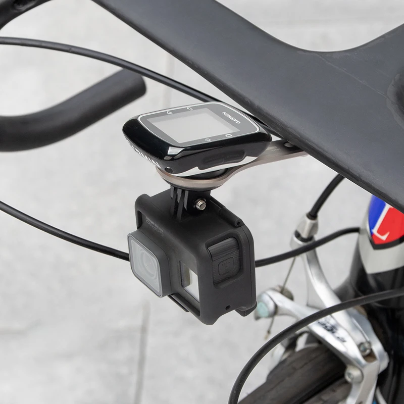 GUB-Leve titânio liga computador de bicicleta titular, estrada bicicleta velocímetro titular, apto para Gopro câmera e luzes