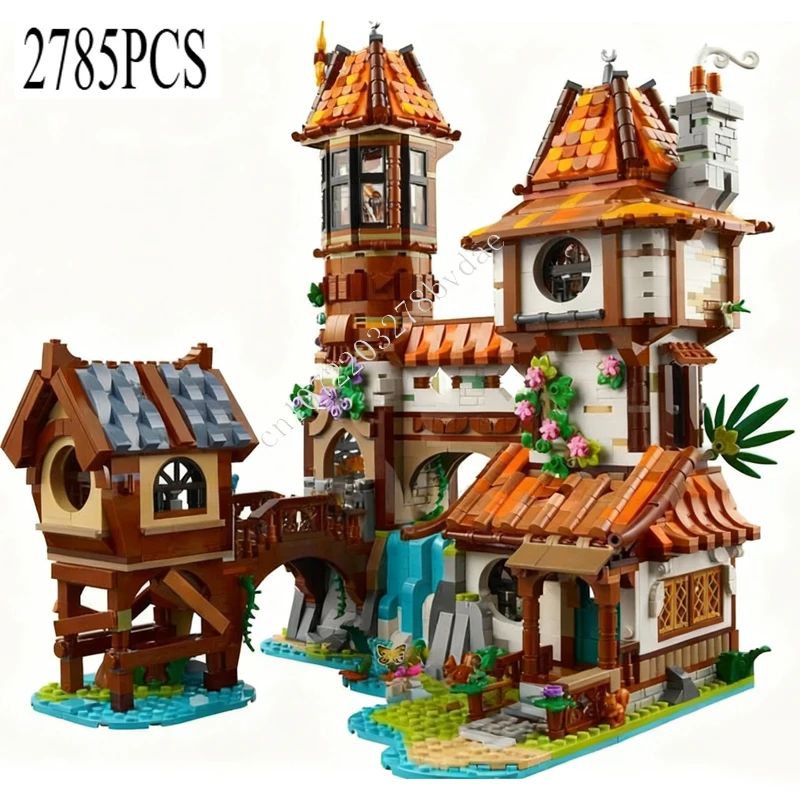 

Riverside Scholars City Лидер продаж MOC Креативные рождественские головоломки Streetview Архитектура DIY День рождения Сборка игрушек Подарки